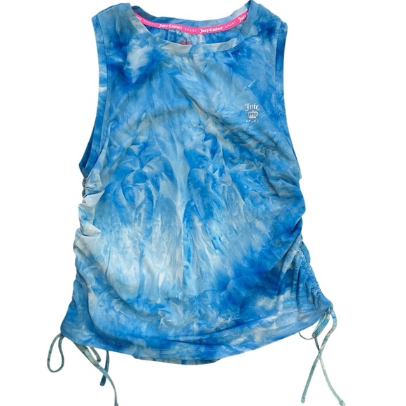 Juicy Couture Sport Blissful Blue Tie Dye Side Tie Tank Top | Size Small - Picture 1 of 6